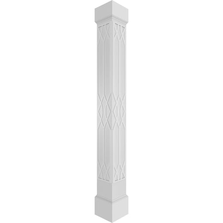 Craftsman Classic Square Non-Tapered Riviera Fretwork Column W/ Mission Capital & Mission Base